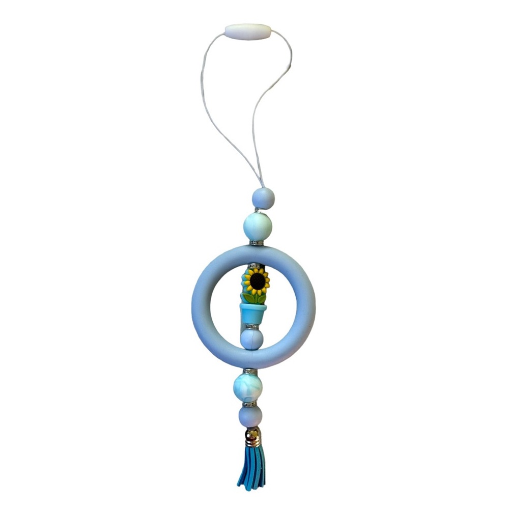 Light blue Silicone Sunflower Car Charm